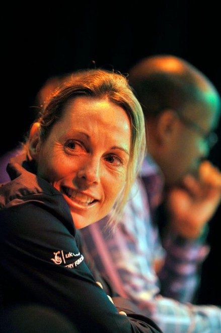 Helena Lucas, sponsored by Charles Russell LLP, competes in Celebrity Question of Sport  © Peter Langdown